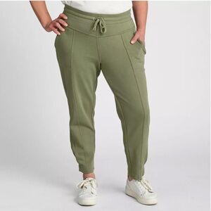Women's Olive Relaxed Restyled Seamed Ankle Pant